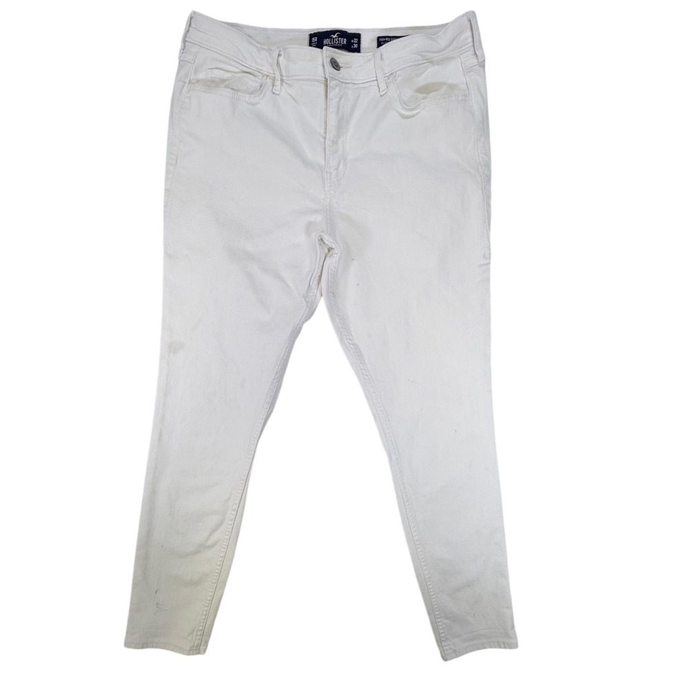 Hollister High Rise Super Skinny White Jeans Womens 15R W32 L30 Classic Stretch